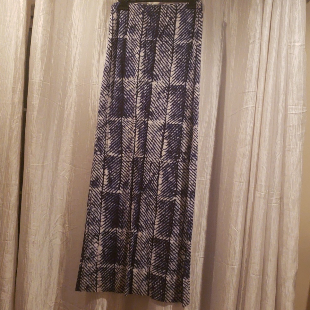 Michael Kors blue and white maxi skirt